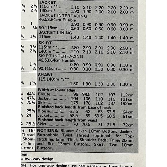 Butterick Sewing pattern 6041 suit A line skirt blazer shawl size 14 - Picture 8 of 8